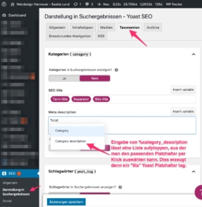 Taxonomías Yoast SEO