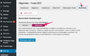 YOAST SEO - Allgemein - Sicherheit
