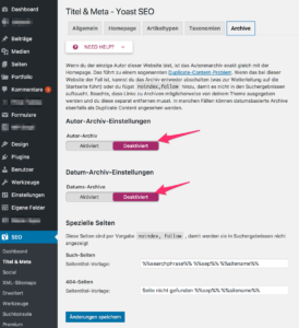 Yoast SEO Title & Meta - Archive