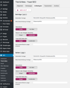 Article types - SEO title templates