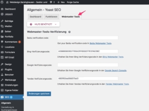 Yoast 7.x - Général - Onglet : Outils pour les webmasters