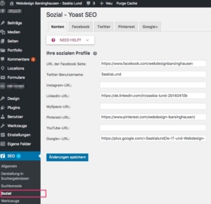 Yoast SEO 7.x - Social - Cuentas