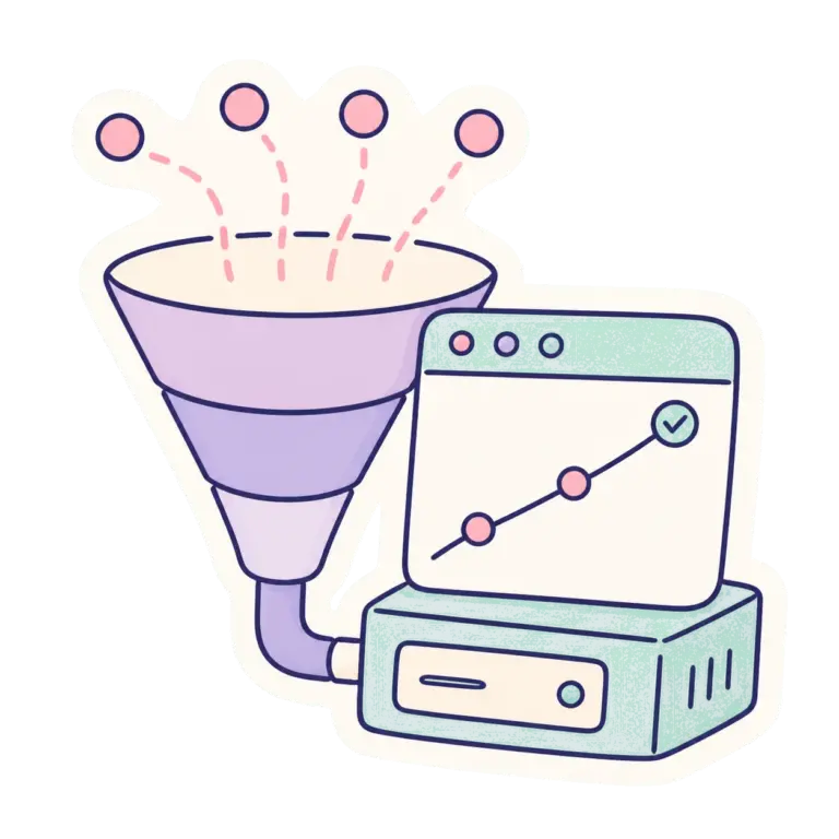 Illustration für Funnelboard – Conversion-Funnels, Umsatz und Journeys für selbst-gehostetes Plausible CE