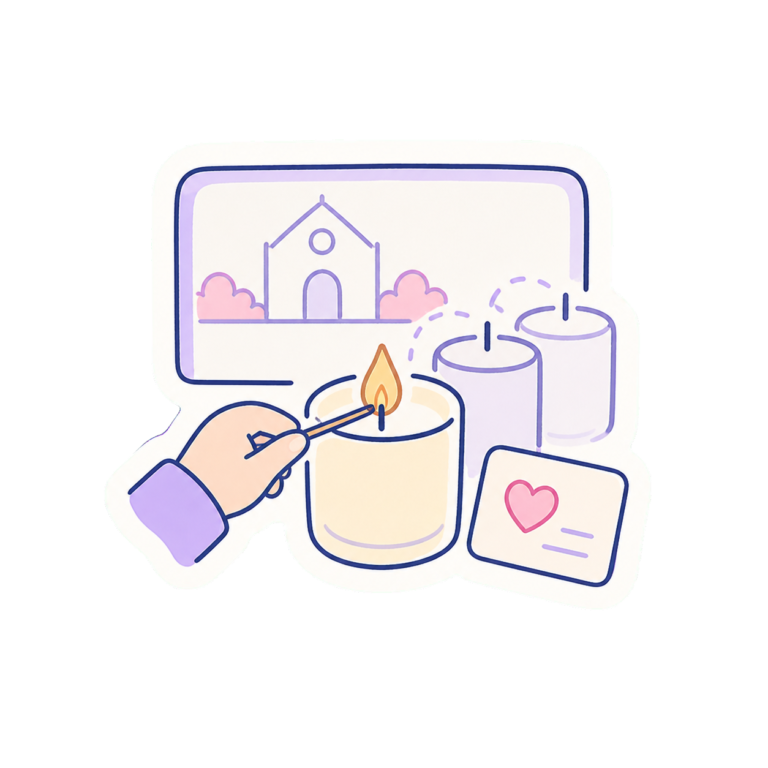 Illustration für Virtual Candles – Memorial Light Display